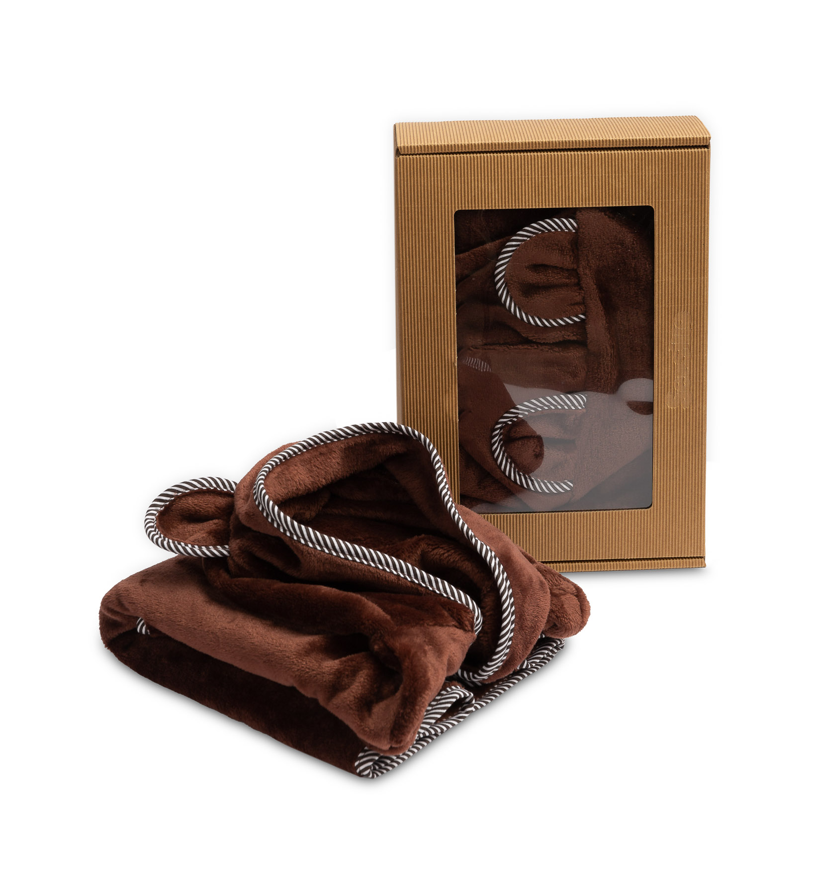 SOFT TEDDY BEAR BATHROBE BROWN