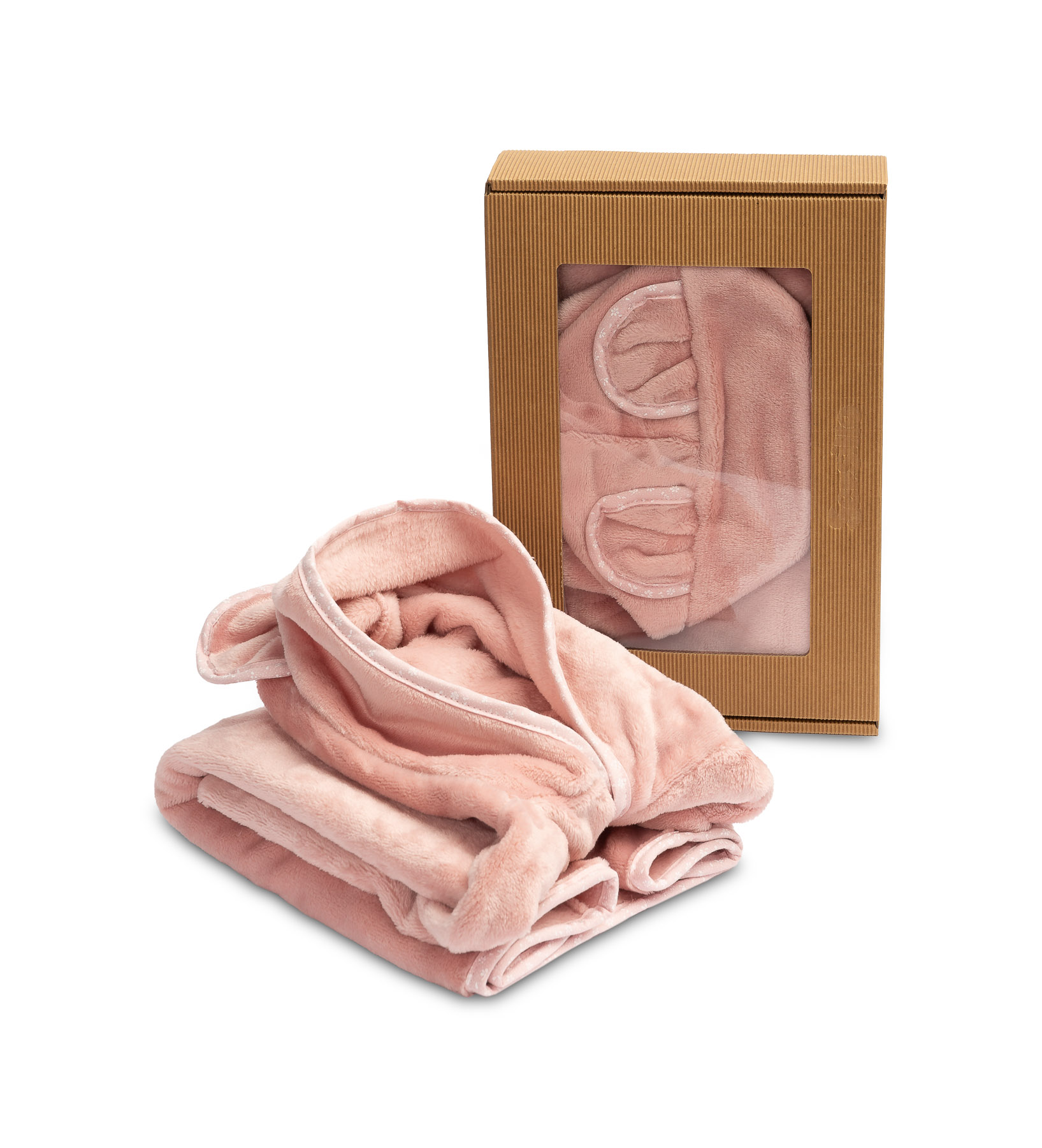 SOFT TEDDY BEAR BATHROBE DIRTY PINK